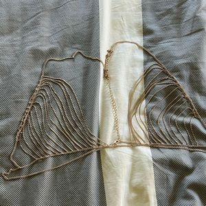 Gold chain necklace bra